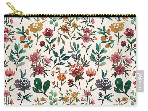 Colorful Watercolor Flowers - Carry-All Pouch