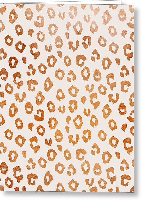 Copper Leopard Print - Greeting Card