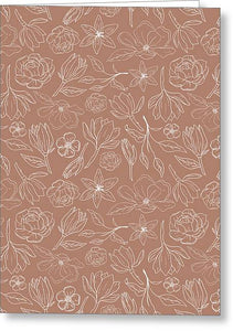 Copper Magnolia Pattern - Greeting Card