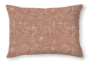 Copper Magnolia Pattern - Throw Pillow