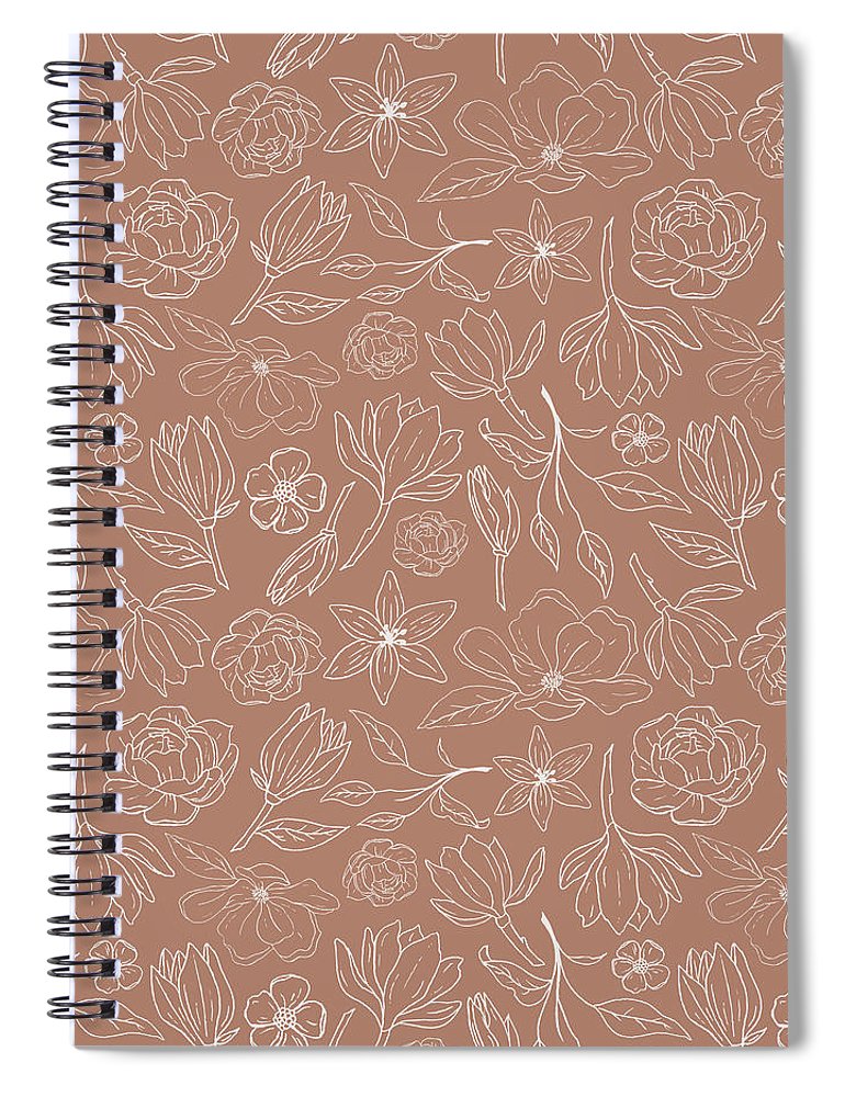 Copper Magnolia Pattern - Spiral Notebook