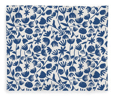 Load image into Gallery viewer, Dark Blue Floral Pattern - Blanket