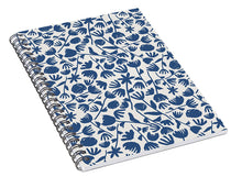 Load image into Gallery viewer, Dark Blue Floral Pattern - Spiral Notebook
