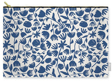 Load image into Gallery viewer, Dark Blue Floral Pattern - Carry-All Pouch