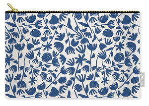 Dark Blue Floral Pattern - Carry-All Pouch