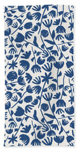 Load image into Gallery viewer, Dark Blue Floral Pattern - Beach Towel