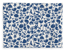 Load image into Gallery viewer, Dark Blue Floral Pattern - Blanket