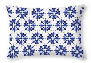 Dark Blue Tile Pattern - Throw Pillow