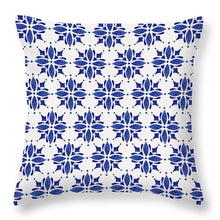 Load image into Gallery viewer, Dark Blue Tile Pattern - Throw Pillow