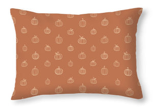 Dark Orange Pumpkin Pattern - Throw Pillow