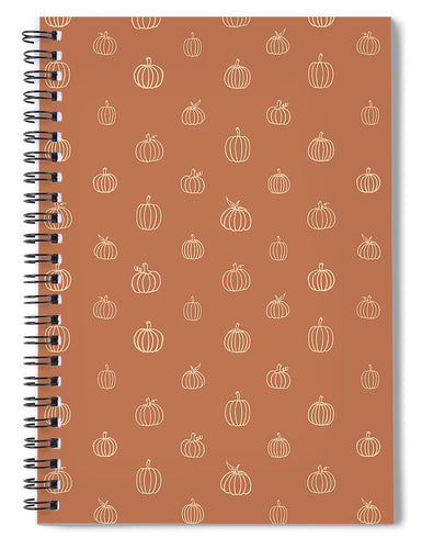 Dark Orange Pumpkin Pattern - Spiral Notebook