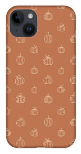 Dark Orange Pumpkin Pattern - Phone Case
