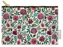Load image into Gallery viewer, Deep Magenta Floral Eucalyptus Pattern - Carry-All Pouch