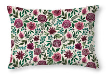 Load image into Gallery viewer, Deep Magenta Floral Eucalyptus Pattern - Throw Pillow