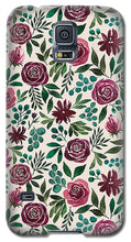 Load image into Gallery viewer, Deep Magenta Floral Eucalyptus Pattern - Phone Case