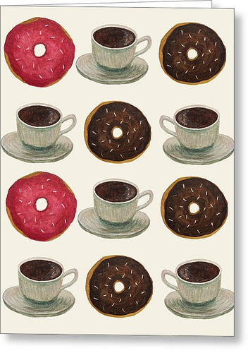 Donuts And Coffee - Greeting Card