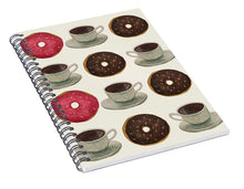 Load image into Gallery viewer, Donuts And Coffee - Spiral Notebook