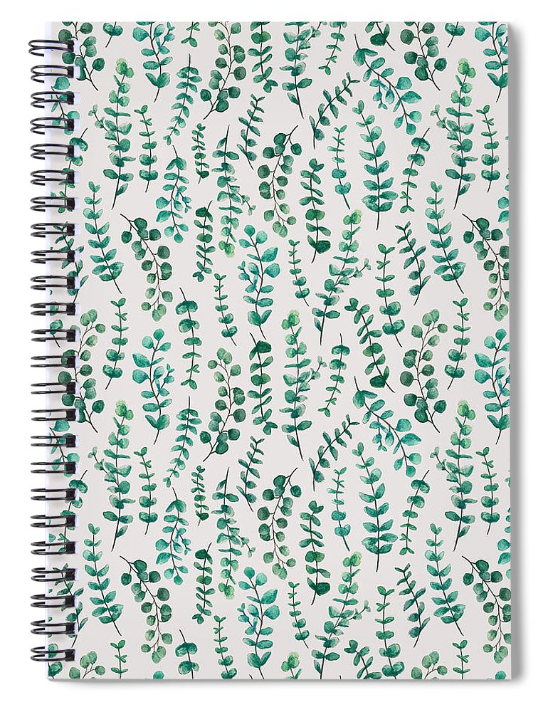 Eucalyptus Watercolor Pattern - Spiral Notebook