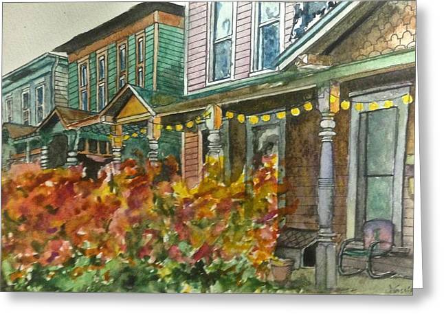 Fall Cottage Homes - Greeting Card