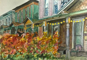 Fall Cottage Homes - Art Print