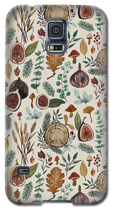 Figs, Mushrooms and Leaves Pattern - Phone Case