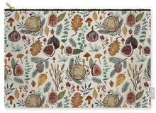 Load image into Gallery viewer, Figs, Mushrooms and Leaves Pattern - Carry-All Pouch