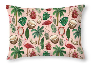 Flamingo Coconut Pattern - Throw Pillow