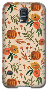 Floral Fall Pumpkin Pattern - Phone Case