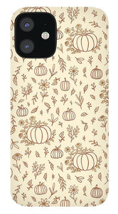 Floral Ink Pumpkin Pattern - Phone Case