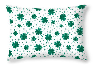 Four Leaf Clover St. Patrick's Day Pattern - Throw Pillow