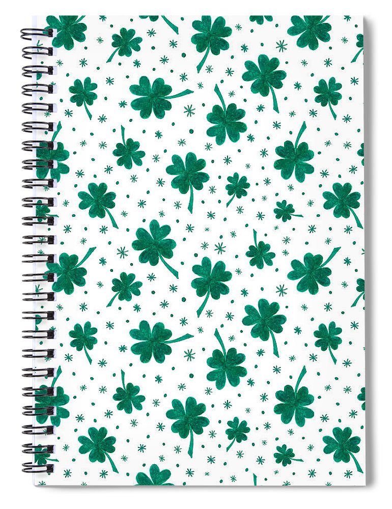Four Leaf Clover St. Patrick's Day Pattern - Spiral Notebook