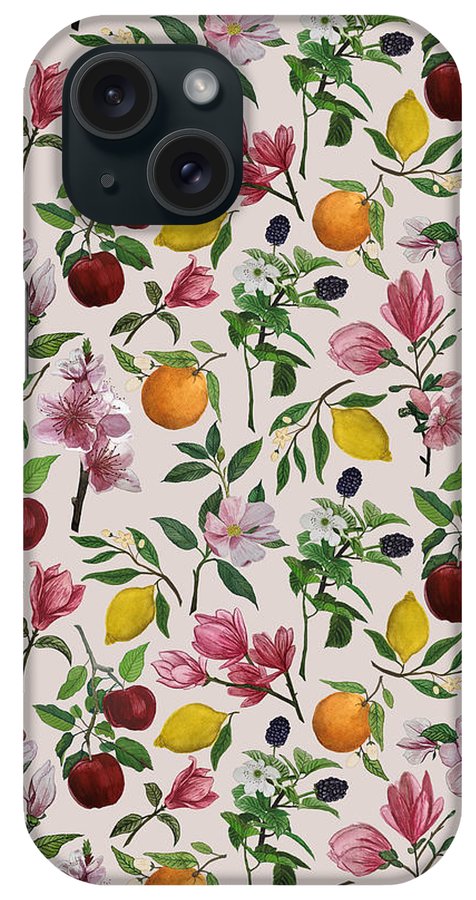 Fruit and Flower Blossoms Pattern - Phone Case