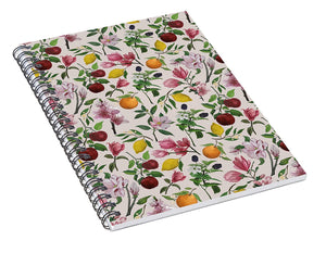 Fruit and Flower Blossoms Pattern - Spiral Notebook