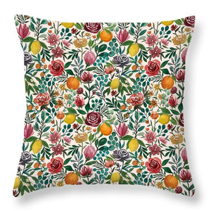 Fruit and Flowers - Throw Pillow