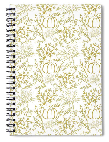 Gold Fall Pattern - Spiral Notebook