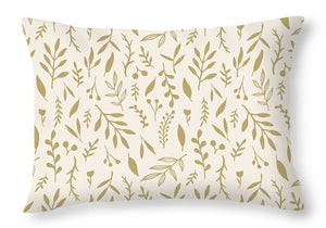 Gold Falling Leaves Pattern - Throw Pillow