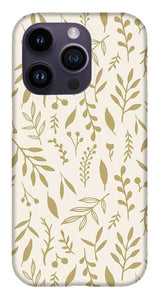 Gold Falling Leaves Pattern - Phone Case
