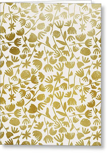 Gold Ink Floral Pattern - Greeting Card