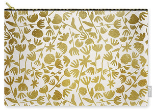 Gold Ink Floral Pattern - Carry-All Pouch