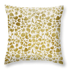 Load image into Gallery viewer, Gold Ink Floral Pattern - Throw Pillow
