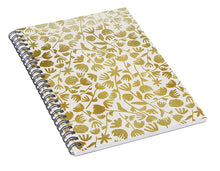Load image into Gallery viewer, Gold Ink Floral Pattern - Spiral Notebook