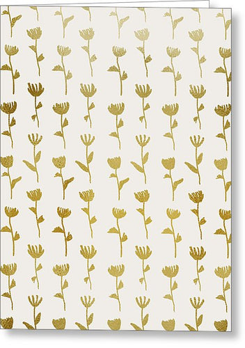 Gold Ink Flower Pattern - Greeting Card