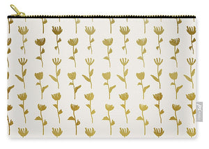 Gold Ink Flower Pattern - Carry-All Pouch