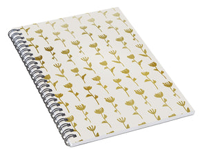 Gold Ink Flower Pattern - Spiral Notebook
