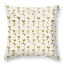 Load image into Gallery viewer, Gold Ink Flower Pattern - Throw Pillow