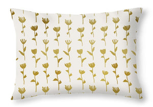 Gold Ink Flower Pattern - Throw Pillow
