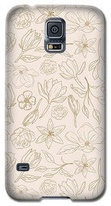 Gold Magnolia Pattern - Phone Case