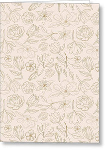 Gold Magnolia Pattern - Greeting Card