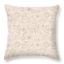 Load image into Gallery viewer, Gold Magnolia Pattern - Throw Pillow