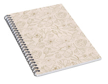 Load image into Gallery viewer, Gold Magnolia Pattern - Spiral Notebook